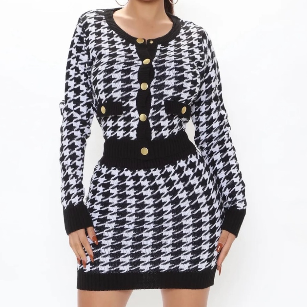 Fashion Nova- Houndstooth set